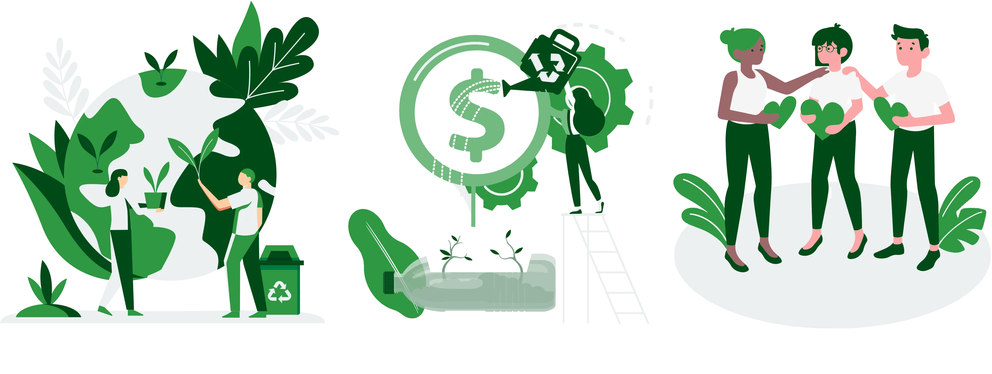 An image illustrating the benefits of reusing resources. The visual shows a variety of everyday items, such as bottles, clothing, and paper, being reused in different ways. The image highlights the environmental, economic, and social benefits of reusing resources, such as reducing waste and emissions, conserving natural resources, and creating job opportunities in the recycling and upcycling industries. The image also suggests that by adopting a circular economy model, where resources are reused and recycled rather than discarded, we can create a more sustainable future for ourselves and the planet.