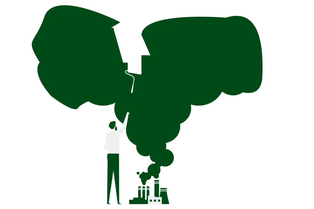 Illustration depicting an industry emitting smoke, with a large businessman clearing the smoke from the top. The illustration symbolizes the idea that companies are increasingly setting net zero targets to align with the Paris Agreement and contribute to global efforts. The industry emitting smoke represents traditional practices that contribute to carbon emissions. The presence of the big businessman signifies corporate responsibility and the proactive steps taken by companies to reduce their carbon footprint. By clearing the smoke, it symbolizes their commitment to mitigating climate change and aligning with the goals outlined in the Paris Agreement. The illustration visually communicates the growing trend of companies setting net zero targets, which involves reducing greenhouse gas emissions to a level where any remaining emissions are offset or removed from the atmosphere. It reflects the recognition of businesses to address climate change and play a role in global sustainability efforts.