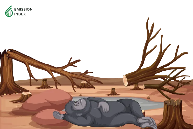 Illustration titled ‘Effects of Deforestation.’ The image shows a scene of deforestation with trees being cut down and forest lands cleared for non-forest use, such as agriculture or urbanization. The purpose of the illustration is to showcase the negative impacts of deforestation on the planet’s biological diversity and ecological balance. It highlights that the destruction of forests disrupts and destroys habitats of numerous plant and animal species, putting them at risk of extinction. The image emphasizes that deforestation is a global issue with far-reaching consequences for both humans and the environment. The world’s forests are shrinking, affecting their ability to support life, store carbon, and maintain ecological balance. This destructive practice has escalated at an alarming rate, and the planet’s forests, often referred to as ‘the lungs of the Earth,’ are rapidly disappearing.