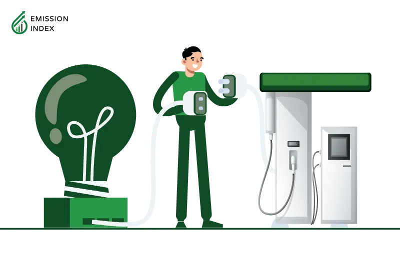 Illustration titled ‘Technological Challenges.’ The image depicts a hydrogen pump on one side, a man making a connection between the pump and a bulb of technology on another side. The illustration represents the challenges of implementing hydrogen as an alternative energy source, highlighting the need to address technical issues surrounding hydrogen pumps to enable its widespread usage.