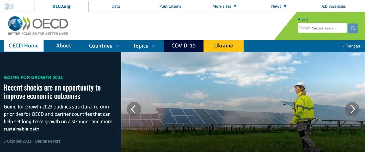 OECD screenshot.