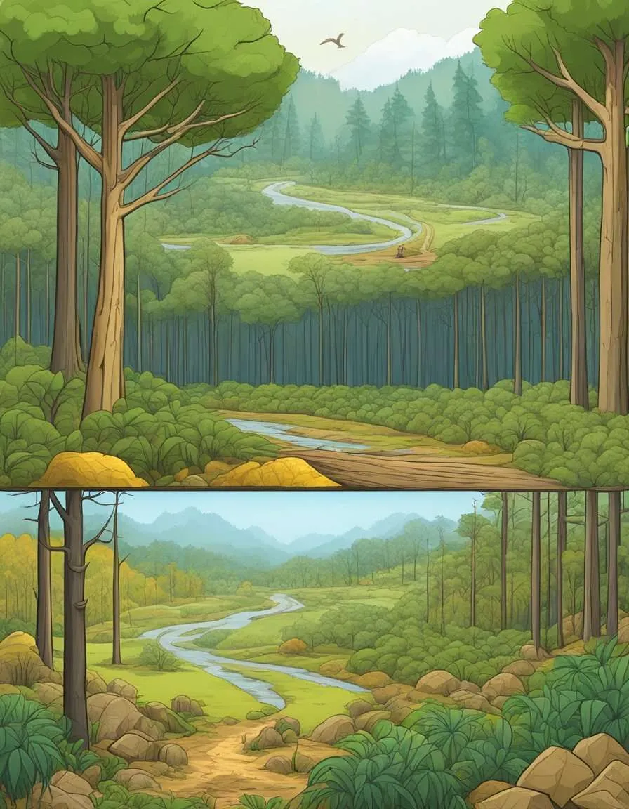 Deforestation clears natural habitats, allowing invasive species to spread unchecked. Fallen trees create new pathways for invaders.