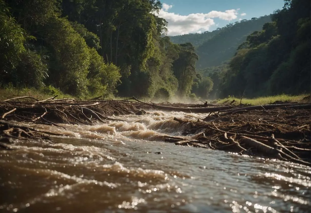 Polluted brown water