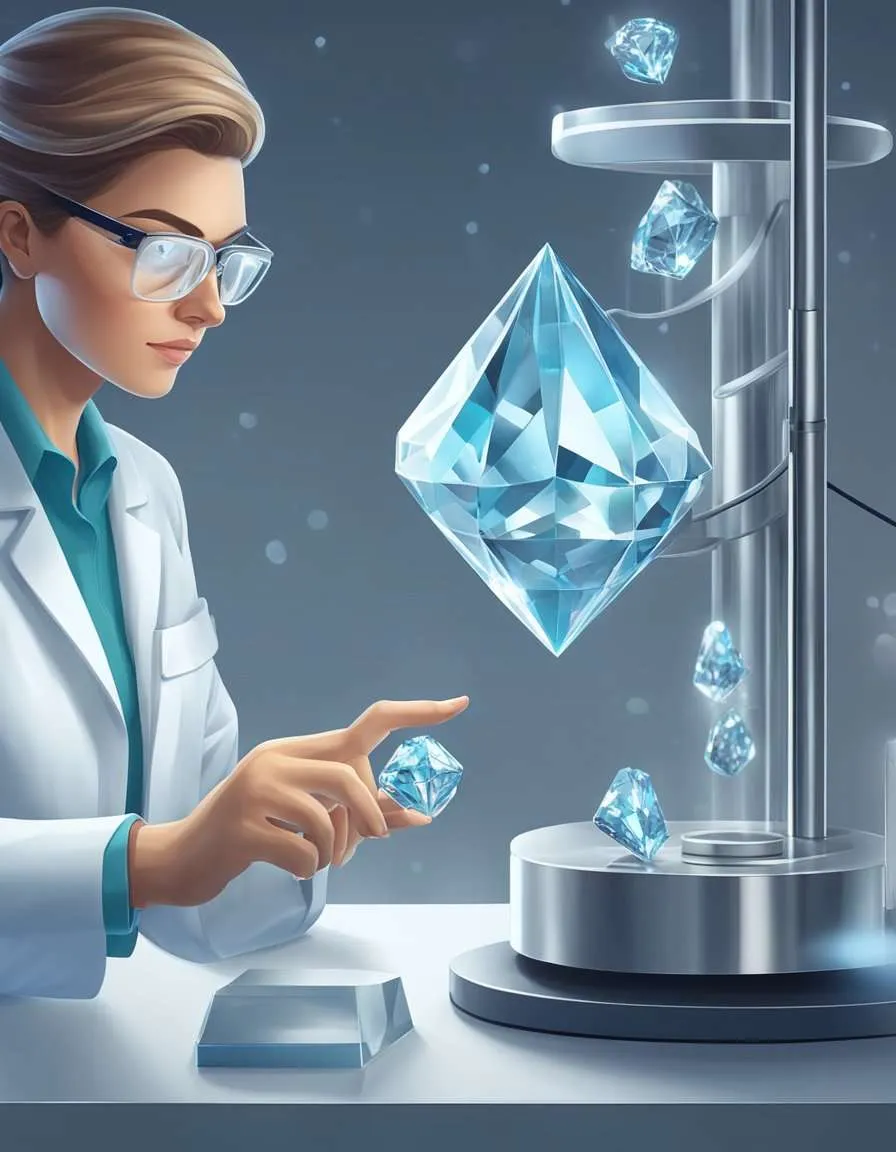 A lab technician carefully monitors the growth of a diamond in a controlled environment, showcasing the precision and innovation of lab-grown diamonds