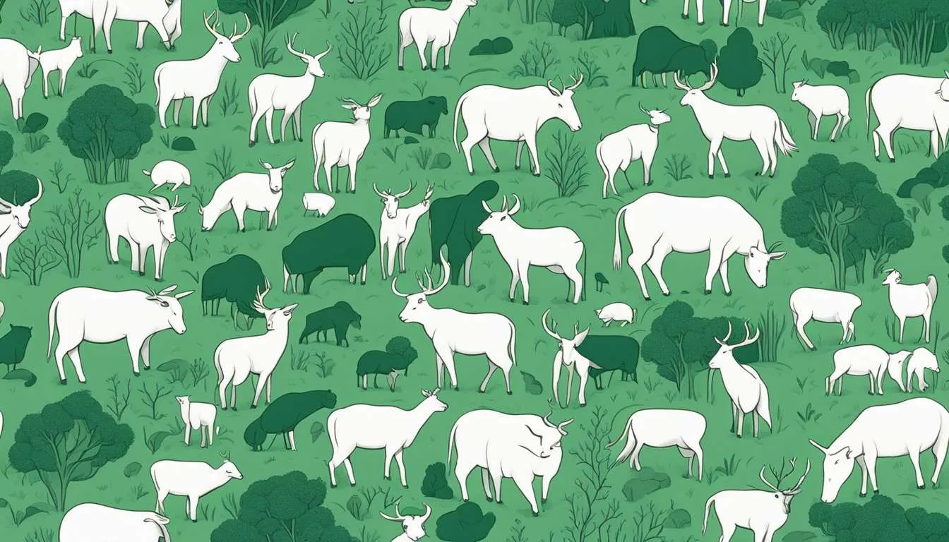 Animals grazing on crowded land.